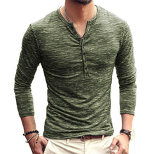 Load image into Gallery viewer, Casual Fashion Men&#39;S V-Neck Long-Sleeved T-Shirt