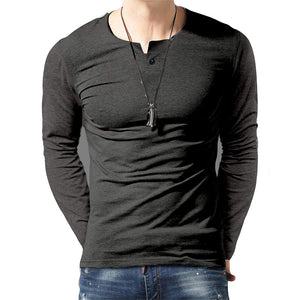 Men'S Casual Round Neck Slim Long Sleeve T-Shirt