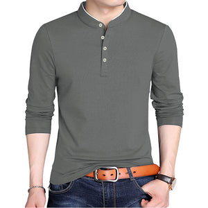 Men'S Casual Solid Color Long Sleeve T-Shirt