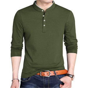 Men'S Casual Solid Color Long Sleeve T-Shirt