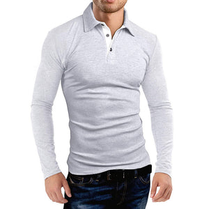 Men'S Business Golf Lapel Long Sleeve Polo Shirt