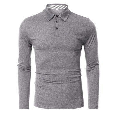 Lapel Men'S Long-Sleeved Polo Shirt