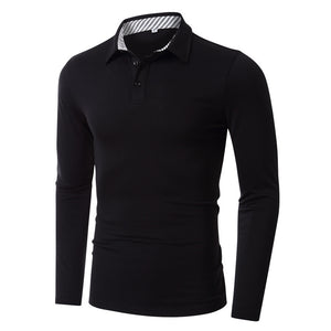 Lapel Men'S Long-Sleeved Polo Shirt