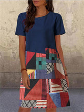 Load image into Gallery viewer, Retro Geometric Stitching Women&#39;S Midi Dress