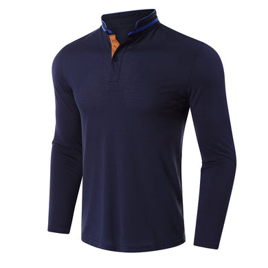 Men'S Long-Sleeved Golf Lapel Polo Shirt