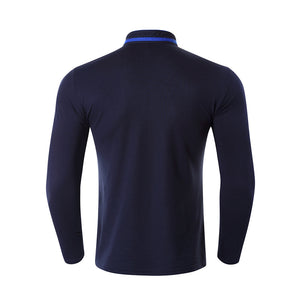 Men'S Long-Sleeved Golf Lapel Polo Shirt