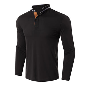 Men'S Long-Sleeved Golf Lapel Polo Shirt