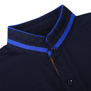 Men'S Long-Sleeved Golf Lapel Polo Shirt