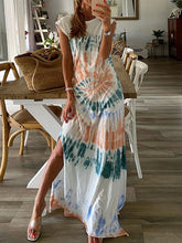 Load image into Gallery viewer, Women Abstract Print Split Maxi Dress