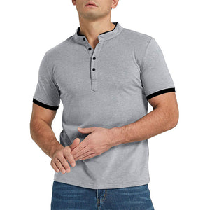 Men'S Spring And Summer Solid Color Short-Sleeved Polo Shirt