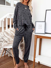 Load image into Gallery viewer, Printed Long Sleeve Round Neck Casual Loose Two-piece Suit