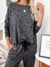 Load image into Gallery viewer, Printed Long Sleeve Round Neck Casual Loose Two-piece Suit