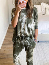 Load image into Gallery viewer, Tie-dye Loose Long-sleeved Printing Casual Two-piece Suit