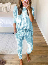 Load image into Gallery viewer, Tie-dye Loose Long-sleeved Printing Casual Two-piece Suit