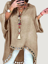 Load image into Gallery viewer, Women's Irregular Long-sleeved Solid Color Blouses Loose Top