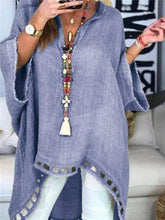 Load image into Gallery viewer, Women's Irregular Long-sleeved Solid Color Blouses Loose Top