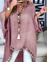 Load image into Gallery viewer, Women's Irregular Long-sleeved Solid Color Blouses Loose Top