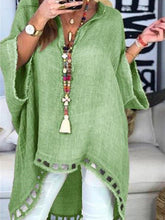 Load image into Gallery viewer, Women's Irregular Long-sleeved Solid Color Blouses Loose Top