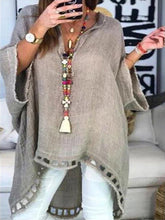 Load image into Gallery viewer, Women's Irregular Long-sleeved Solid Color Blouses Loose Top