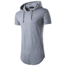 Load image into Gallery viewer, Men&#39;S Double Side Zipper Hip Hop Long Hooded Short Sleeve T-Shirt