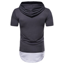 Load image into Gallery viewer, Men&#39;S Plus Size Hip-Hop Arc Short-Sleeved Hooded T-Shirt