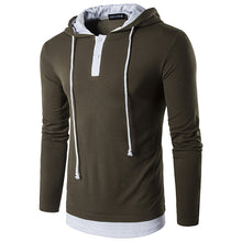 Load image into Gallery viewer, Fashion Street Style Fake Two-Piece Hooded Long-Sleeved T-Shirt