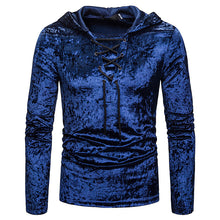 Load image into Gallery viewer, Men&#39;S Diamond Velvet Loose Hooded Long Sleeve T-Shirt