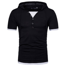 Load image into Gallery viewer, Men&#39;S Plus Size Hip-Hop Short Sleeve Hooded T-Shirt