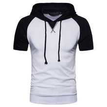 Load image into Gallery viewer, Men&#39;S Raglan Sleeve Design Hooded Short Sleeve T-Shirt