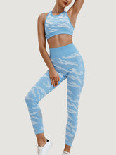 Load image into Gallery viewer, Mesh Stitching Camouflage Slim Yoga Sports Suit