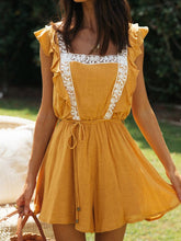 Load image into Gallery viewer, Casual Square Neck Lace Stitching Jumpsuit