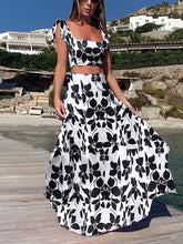 Load image into Gallery viewer, Women Bohemian Sexy Print Sleeveless Skirt Two Piece Set