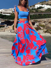 Load image into Gallery viewer, Women Bohemian Sexy Print Sleeveless Skirt Two Piece Set