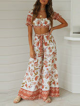 Load image into Gallery viewer, Women Bohemian Floral Top Loose Pant Two Piece Set