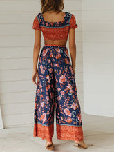 Load image into Gallery viewer, Women Bohemian Floral Top Loose Pant Two Piece Set