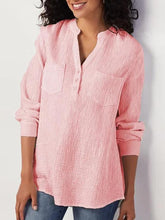 Load image into Gallery viewer, Women's Solid Color V-neck Loose Casual Shirt Top