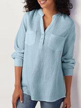 Load image into Gallery viewer, Women's Solid Color V-neck Loose Casual Shirt Top