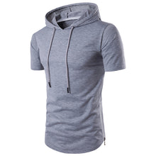 Load image into Gallery viewer, Men&#39;S Casual Solid Color Slim-Fit Hooded Short-Sleeved T-Shirt