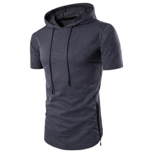 Load image into Gallery viewer, Men&#39;S Casual Solid Color Slim-Fit Hooded Short-Sleeved T-Shirt