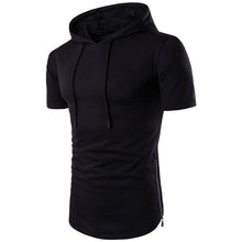 Load image into Gallery viewer, Men&#39;S Casual Solid Color Slim-Fit Hooded Short-Sleeved T-Shirt