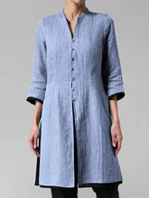 Load image into Gallery viewer, Women's Solid Color Loose Casual V-neck Mid-length Shirt Top