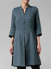 Load image into Gallery viewer, Women's Solid Color Loose Casual V-neck Mid-length Shirt Top