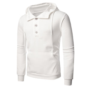 Pure Color Lapel Casual Slim Men'S Hooded T-Shirt