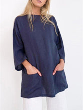Load image into Gallery viewer, Women's Solid Color Trumpet Sleeve Round Neck Casual Loose Top