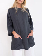 Load image into Gallery viewer, Women's Solid Color Trumpet Sleeve Round Neck Casual Loose Top