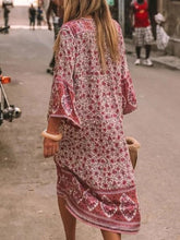 Load image into Gallery viewer, Bohemian Retro Print Split Holiday Casual Dress