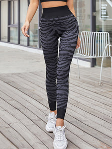 Sports Print Striped Leggings Yoga Pants for Women