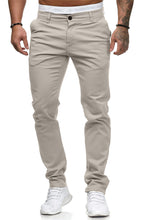 Load image into Gallery viewer, Men&#39;S Slim Youth Solid Color Casual Trousers