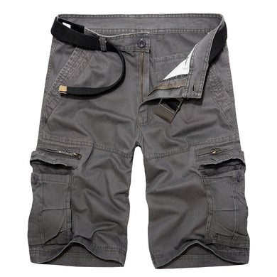 Outdoor Casual Solid Color Loose Multi-Pocket Men'S Shorts