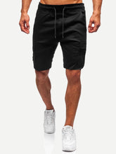 Load image into Gallery viewer, Men&#39;s Tether Workwear and Leather Drawstring Casual Shorts